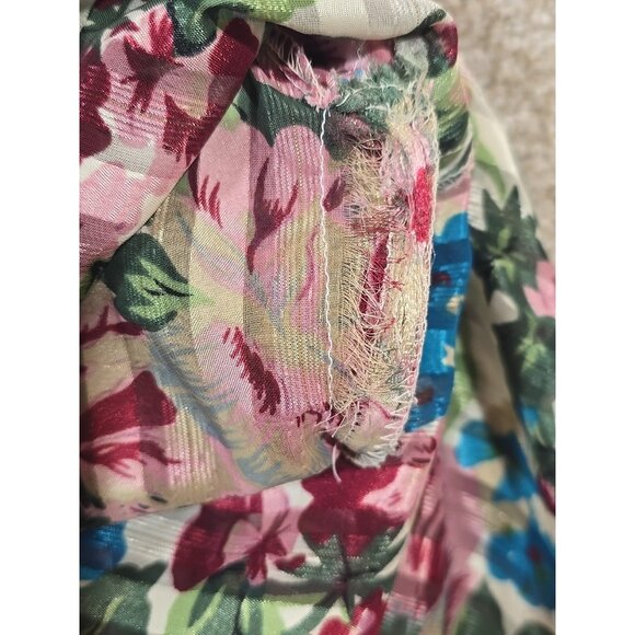 Victoria's Secret 2 Pc Vtg 90s Satin Floral Pajama Set Top Pants Ivory Women's L - Picture 15 of 16